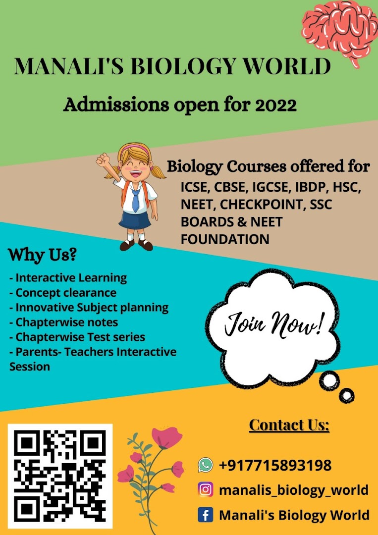 Manali's Biology World | NEET, IGCSE, IBDP, ICSE & CBSE Biology Classes